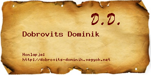 Dobrovits Dominik névjegykártya